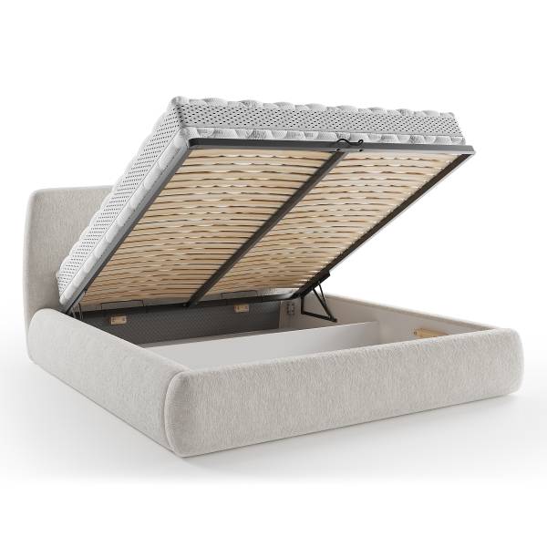 Polsterbett Padley Chenille Pelagia: Beige - 140 x 200cm