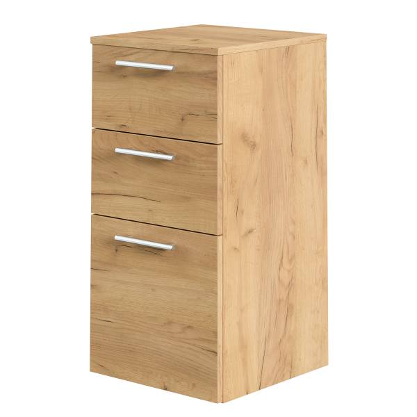 Halfhoge kast Posseik 2 lades eikenhouten look