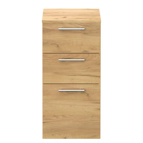 Halfhoge kast Posseik 2 lades eikenhouten look