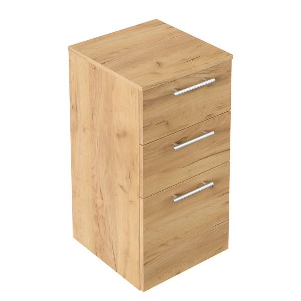 Halfhoge kast Posseik 2 lades eikenhouten look