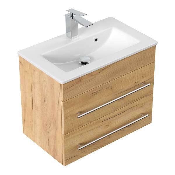 Einzelwaschtisch Portus Eiche Dekor - Breite: 61 cm
