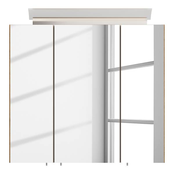 Spiegelschrank Posseik Acrylglaslampe Eiche Dekor - Breite: 70 cm