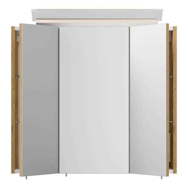 Spiegelschrank Posseik Acrylglaslampe Eiche Dekor - Breite: 70 cm