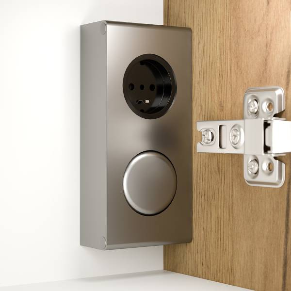 Spiegelschrank Posseik Acrylglaslampe Eiche Dekor - Breite: 70 cm