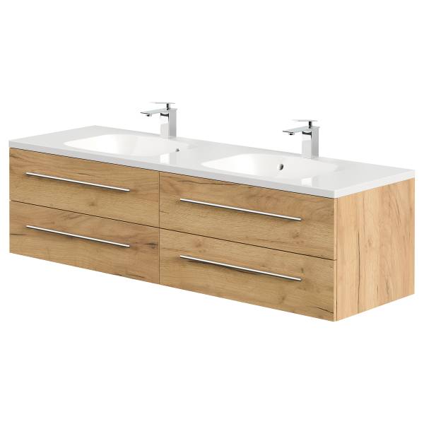 Doppelwaschtisch Geant Eiche Dekor - Breite: 160 cm