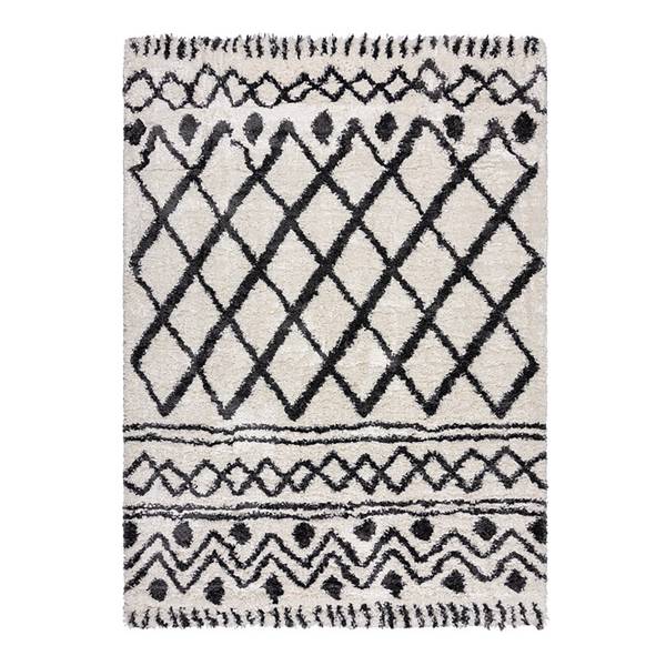 Hochflorteppich Souq Lines Webstoff - Weiß - 120 x 170 cm