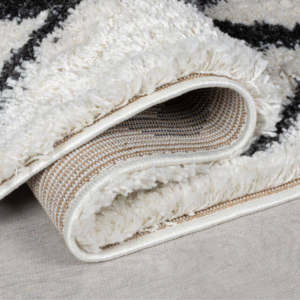 Hochflorteppich Souq Lines Webstoff - Weiß - 120 x 170 cm