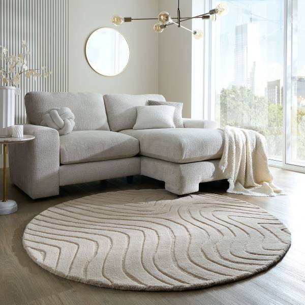 Wollteppich Mesmerise rund Wolle - Beige