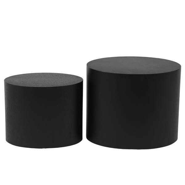 Bijzettafel Elipse ovaal set van 2 fineer van echt hout - zwart essenhout