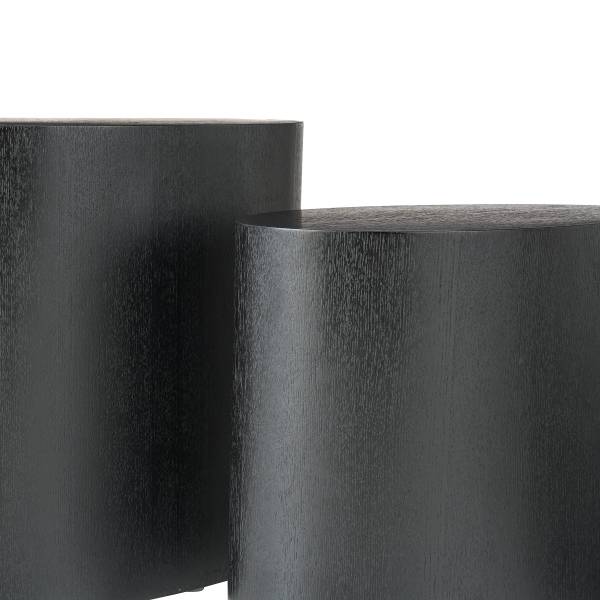 Beistelltisch Elipse oval 2er-Set Echtholzfurnier - Esche Schwarz