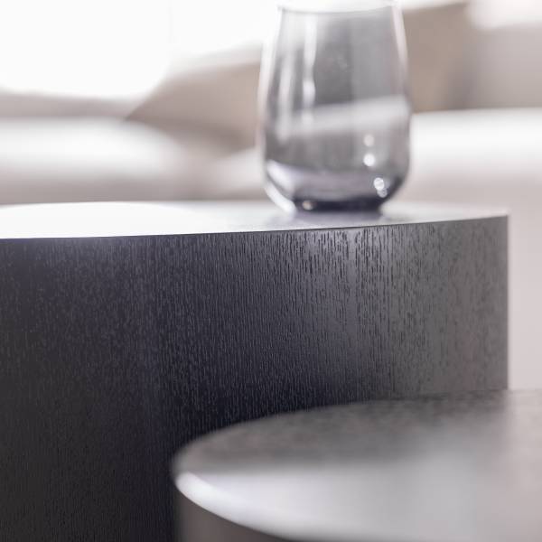 Beistelltisch Elipse oval 2er-Set Echtholzfurnier - Esche Schwarz