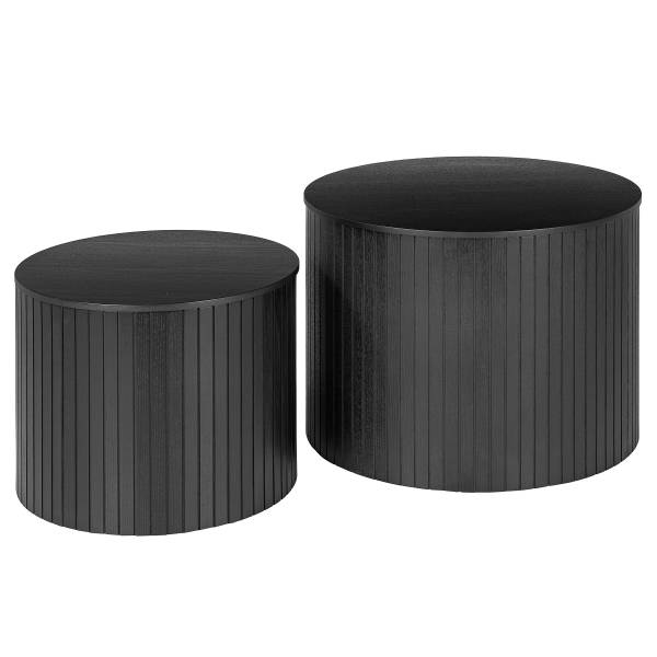 Set di 2 tavolini Moween Impiallacciato in vero legno - Frassino nero