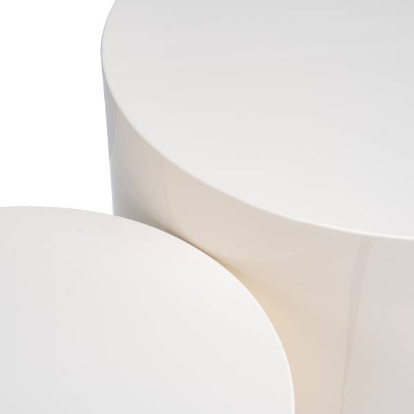 Beistelltisch Elipse rund 2er-Set Hochglanz Beige