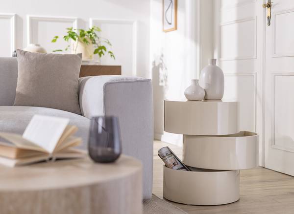 Beistelltisch Crazy Hochglanz Beige