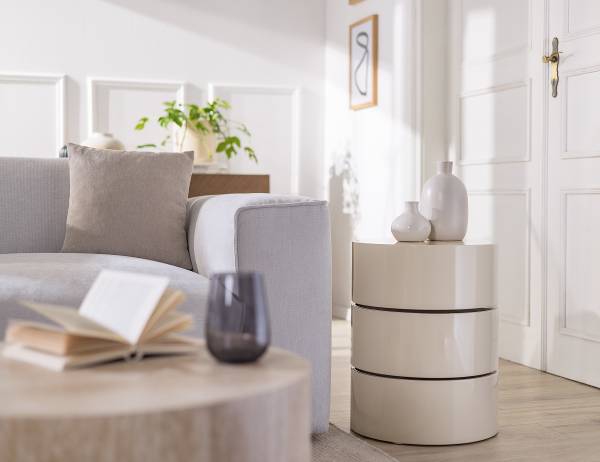 Beistelltisch Crazy Hochglanz Beige