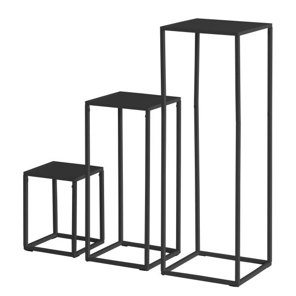 Set di 3 tavolini Romney Nero