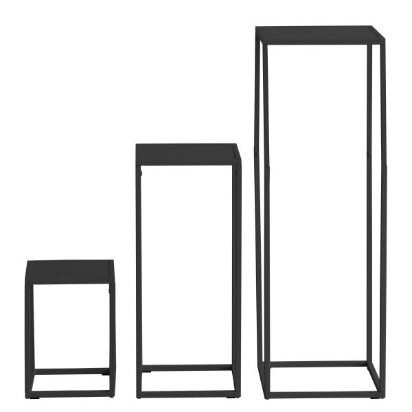 Set di 3 tavolini Romney Nero