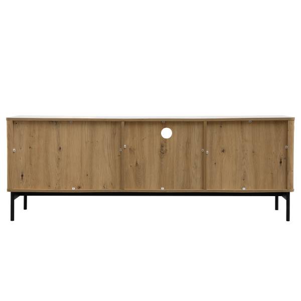 TV-Lowboard Kivett Eiche Dekor / Schwarz