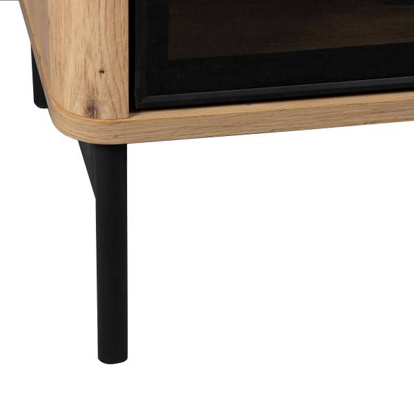 TV-Lowboard Kivett Eiche Dekor / Schwarz