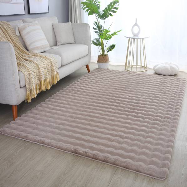 Tappeto a pelo lungo Ambiance poliestere - Beige - 80 x 150 cm