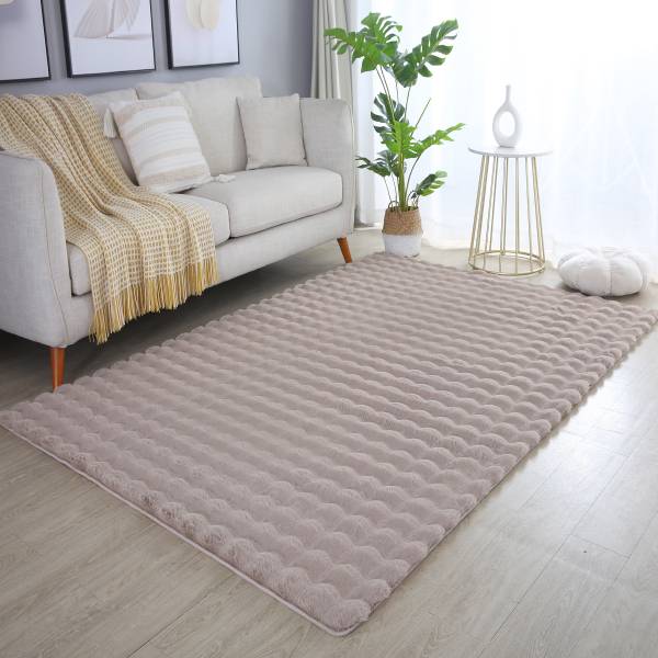 Tappeto a pelo lungo Ambiance poliestere - Beige - 80 x 150 cm