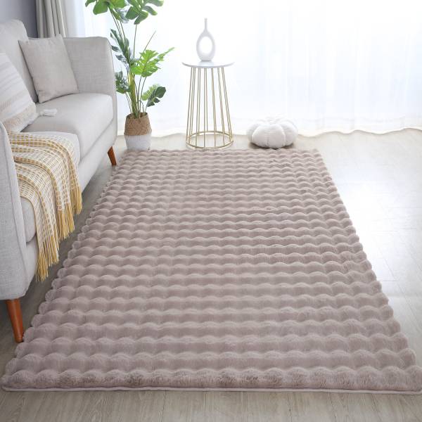 Tappeto a pelo lungo Ambiance poliestere - Beige - 80 x 150 cm