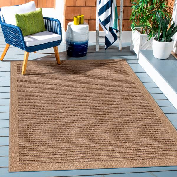 Tappeto outdoor Dhaka D Polipropilene / Poliestere - Beige / Nero