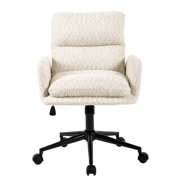 Bürostuhl MUSUDA Strukturstoff / Eisen - Creme / Schwarz