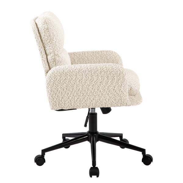 Bürostuhl MUSUDA Strukturstoff / Eisen - Creme / Schwarz