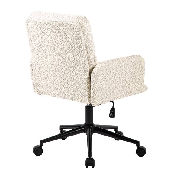 Bürostuhl MUSUDA Strukturstoff / Eisen - Creme / Schwarz