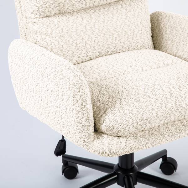 Bürostuhl MUSUDA Strukturstoff / Eisen - Creme / Schwarz
