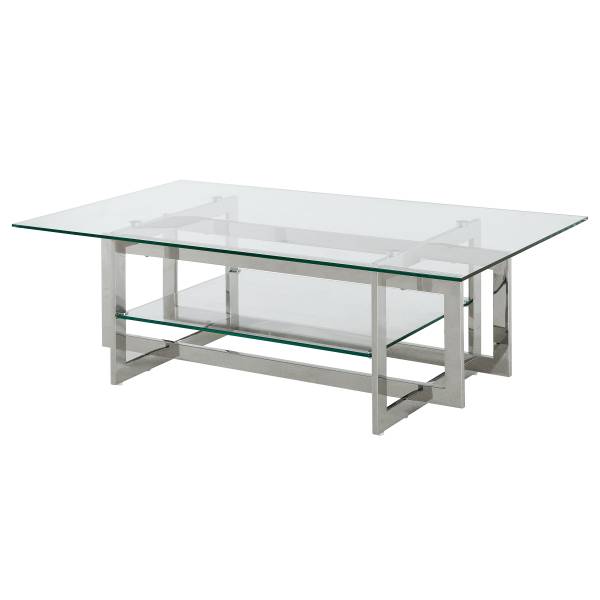 Couchtisch Kinnerly Glas / Metall - Transparent / Silber