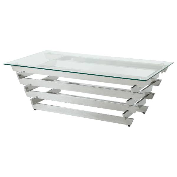 Couchtisch Quinland Glas / Metall - Transparent / Chrom