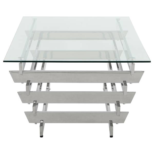 Couchtisch Quinland Glas / Metall - Transparent / Chrom