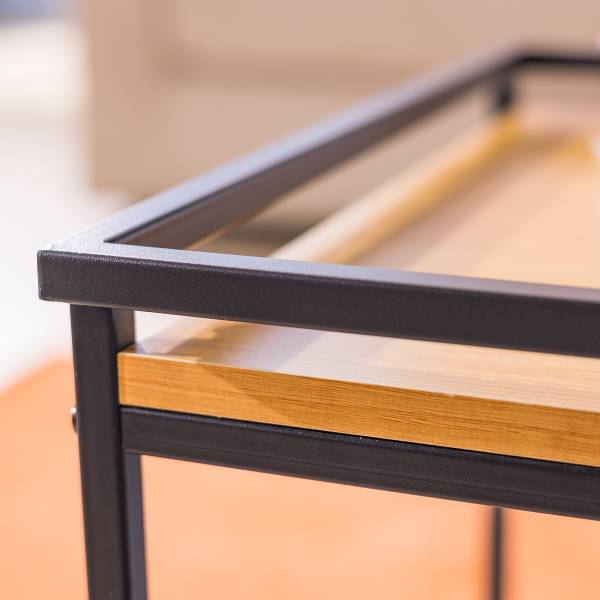 Set di 2 tavolini JAMAESON Effetto quercia / Nero