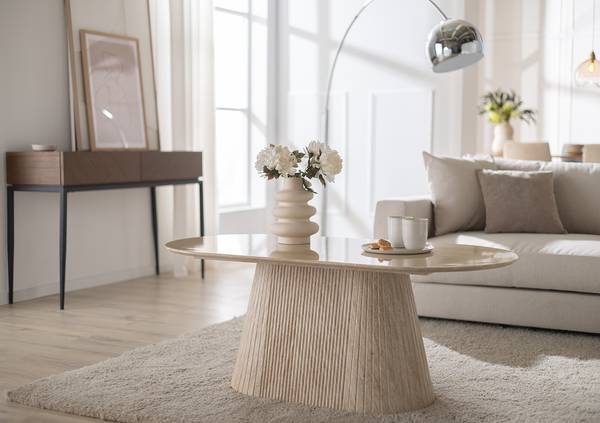 Tavolino da salotto HALBURN Effetto rovere chiaro