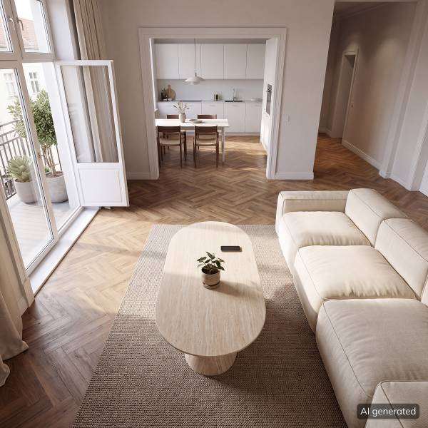 Salontafel HALBURN lichte eikenhouten look