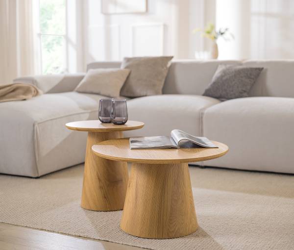 Set salontafels STAUDER 2-delig eikenhouten look