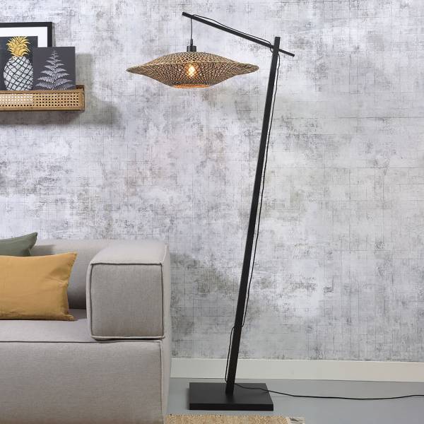 Stehleuchte Bali Typ A Bambus - Beige / Schwarz - 1-flammig