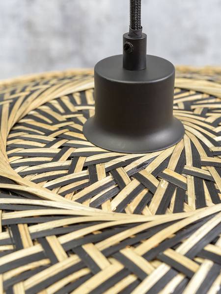 Stehleuchte Bali Typ A Bambus - Beige / Schwarz - 1-flammig