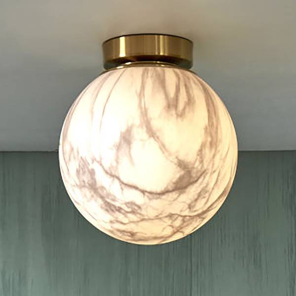 Plafonnier Carrara Verre coloré - Gris / Doré - 1 ampoule