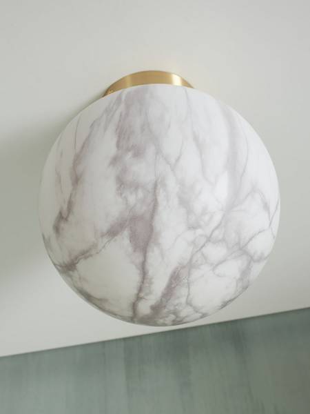 Plafonnier Carrara Verre coloré - Gris / Doré - 1 ampoule