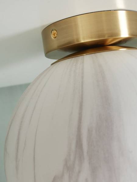 Plafonnier Carrara Verre coloré - Gris / Doré - 1 ampoule
