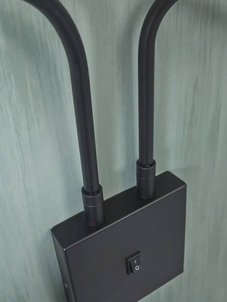 Lampada da parete Bremen Ferro - Nero - 2 punti luce