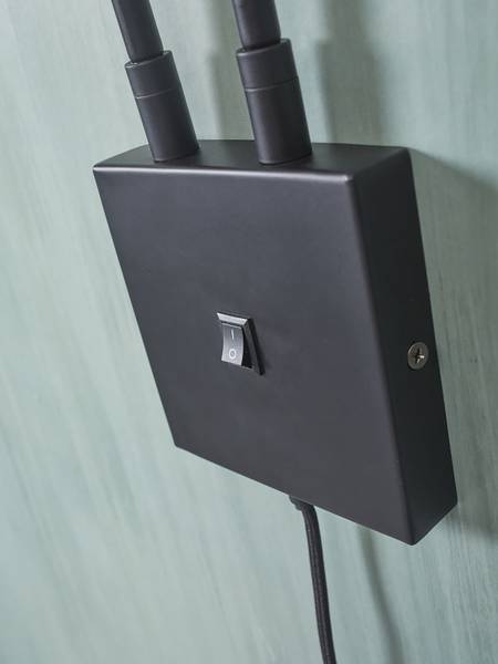 Lampada da parete Bremen Ferro - Nero - 2 punti luce