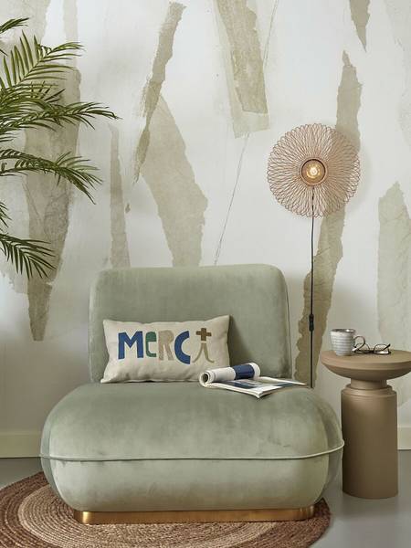 Wandlamp Cango bamboe - beige - 1-lichts