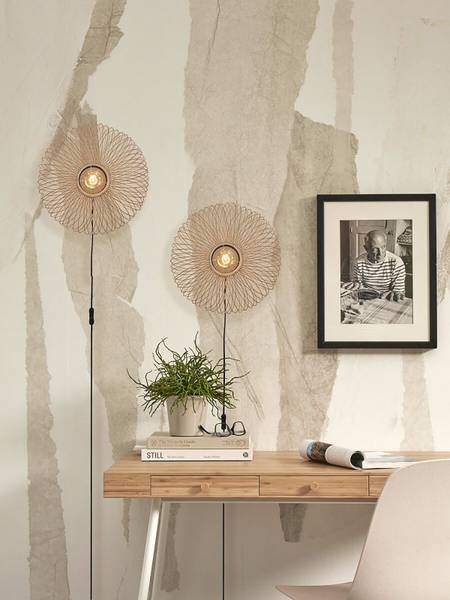 Wandlamp Cango bamboe - beige - 1-lichts