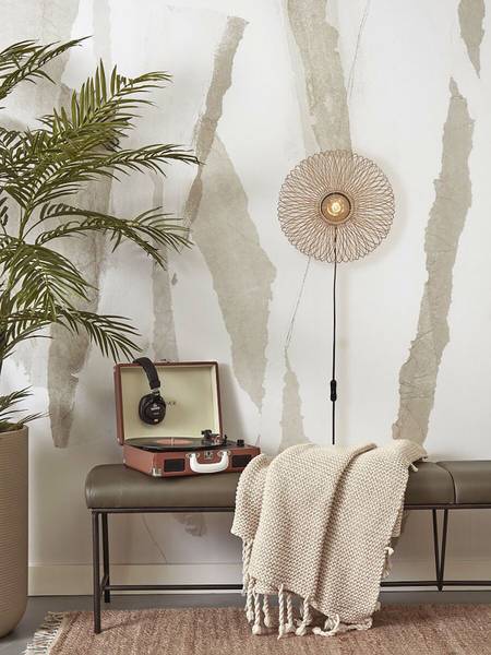 Wandlamp Cango bamboe - beige - 1-lichts