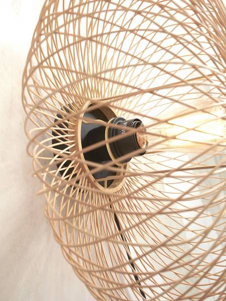 Wandlamp Cango bamboe - beige - 1-lichts