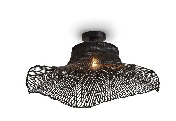 Plafonnier Ibiza - Type B Bambou - Noir - 1 ampoule